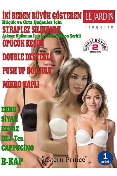 Le Jardin Küçük Bedenler İçin Straplez Sütyen İki Beden Büyük Gösteren Çift D...