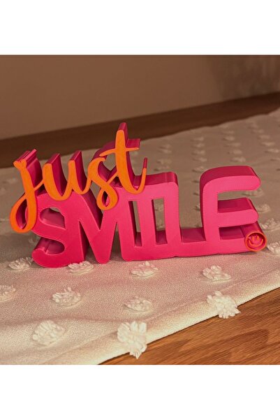 3d Just Smile Text Home Office Decoration