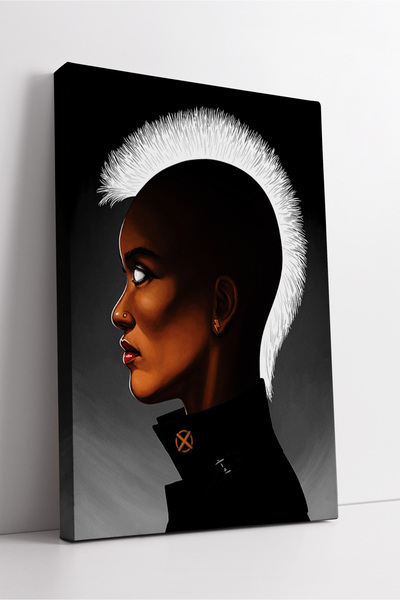 KOSS Dijital Pictură pe pânză cu portret Mohawk alb inspirat de furtună, deco...