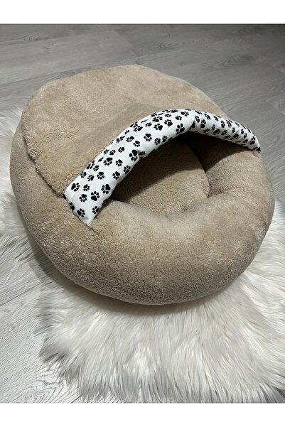 Home Coddry Pet Simit Mağara Yatak - Kedi, Küçük Irk Köpek Yatağı 45x45x16 Cm 1.kalite Peluş Kumaş