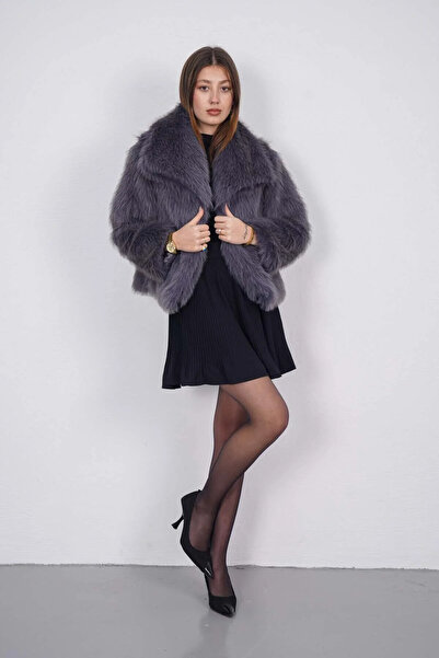 TİLLE Women's Zr Model Lined Premium Faux Fur Jacket