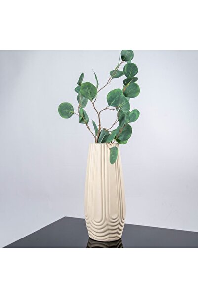 Global-Store Global Store Origami Beige Ceramic Vase