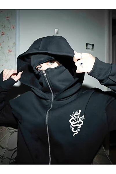 LAND MODA Μπλούζα Ninja Hoodie με μάσκα χιονιού – Unisex με κουκούλα Ζεστό κα...