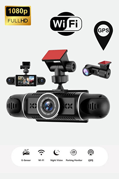 X-All A 4-lens dash camera with Full HD 1080P resolution, Wi-Fi and GPS suppo...
