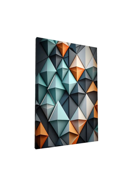 PozaTablou Pictură pe pânză: Geometrie triunghiulară în trei culori (50x70 cm)