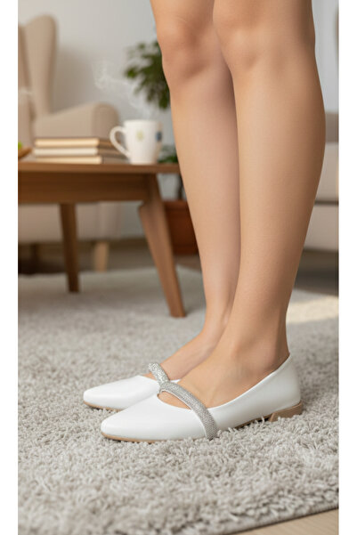 Hızlı Al Soft Leather Stylish Look Suitable for Daily Use Flat Shoes.Daily Flat Shoes