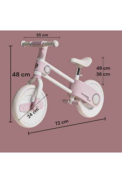 OEM Balance bike for children, height-adjustable saddle, EVA foam wheels, 2-5 years, white-pink