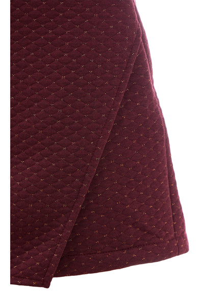 Eight Fashion Women's Burgundy Textured Jacquard Stylish Shiny Shorts Skirt