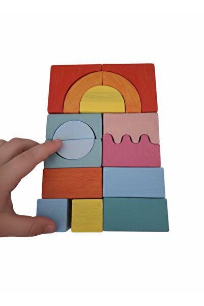 mebaconcept مجموعة ألغاز تعليمية خشبية ملونة - لعبة طبيعية مصنوعة يدويًا