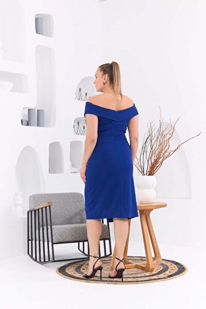 RMG Gamze Moda Boat Neck Plus Size Dress
