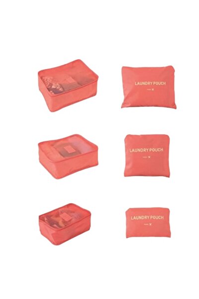 OEM EVNC 6-Piece Travel Organizer Bag Set, Various Sizes, Pink