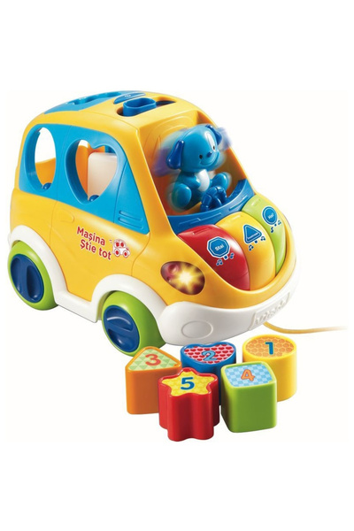 VTech Baby Jucarie Interactiva Multifunctionala pentru Bebelusi - Masina Stie...