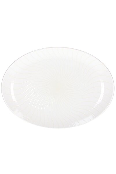 Andrea Fontebasso Moon Ivory Oval Platter, Porcelain, 32 x 23.5 cm, White