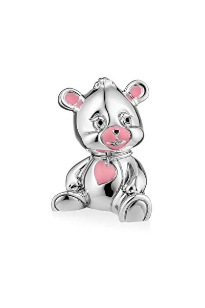Moda Argenti Decorative Figurine 10 x 12.5 cm - Pink Orso Salvadanio (Bear)