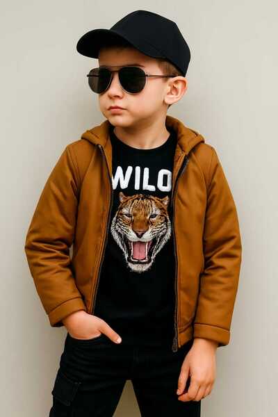 elfanto kıds معطف رفيع للأولاد K بغطاء رأس – مريح وأنيق