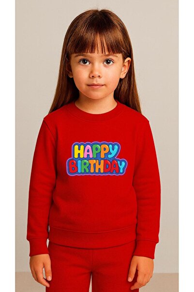 playwear Φούτερ ομάδας με στάμπα HAPPY για κορίτσια και αγόρια, με λαιμόκοψη ...