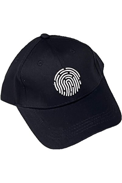 Generic قبعة بيسبول سوداء مع شعار مطرز ببصمة الإصبع، مصنوعة من القطن عالي الج...