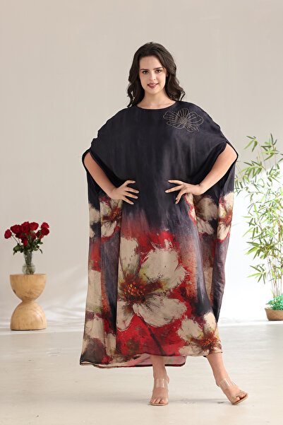 Verona Trading Company Elegant jalabiya with floral prints and classic embroi...