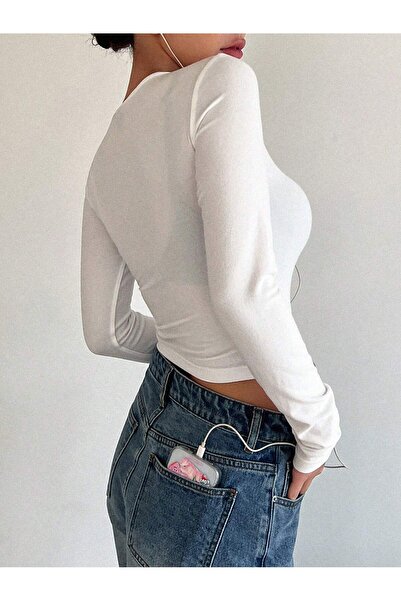 meren like your style λευκό λεπτό μπλουζάκι με στρογγυλή λαιμόκοψη