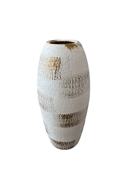 Global-Store Global Store Euro Ceramic Vase H39 cm white-gold