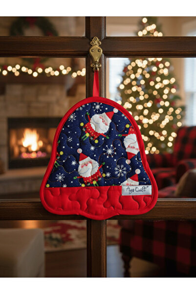 Ays Quilt زينة باب ديكورية على شكل جرس لعيد الميلاد