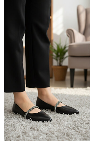 Hızlı Al Soft Leather Stylish Look Suitable for Daily Use Flat Shoes.Daily Flat Shoes
