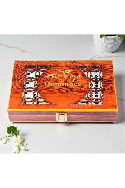 e-life shop مجموعة دومينو فاخرة تحمل شعار تركيا مع صندوق خشبي فاخر مكون من 28...