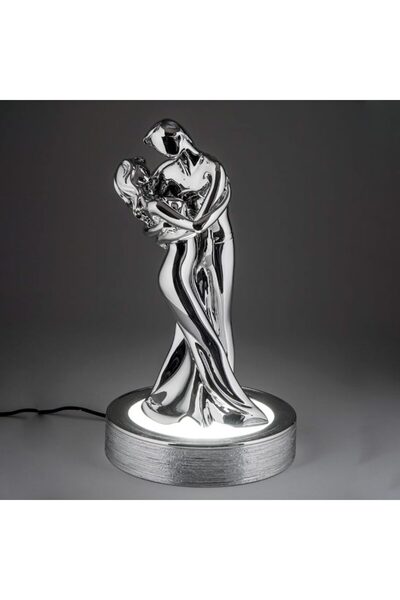 Moda Argenti Statuie cuplu argintie cu LED H28,5 cm