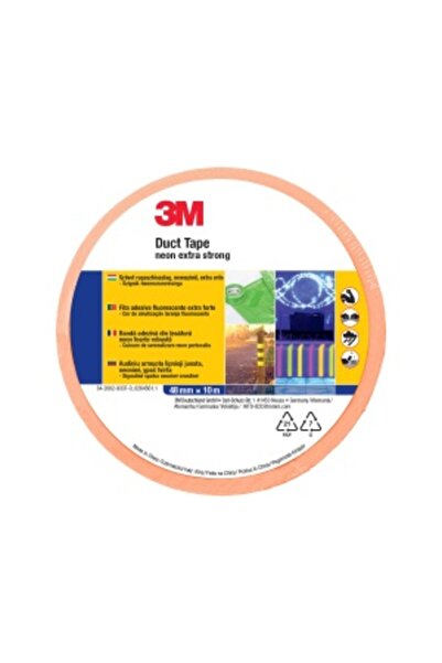 3M Duct Tape 3 M Extra Strong, Neon Orange, 50 mm x 10 m - For Signaling and Repairs