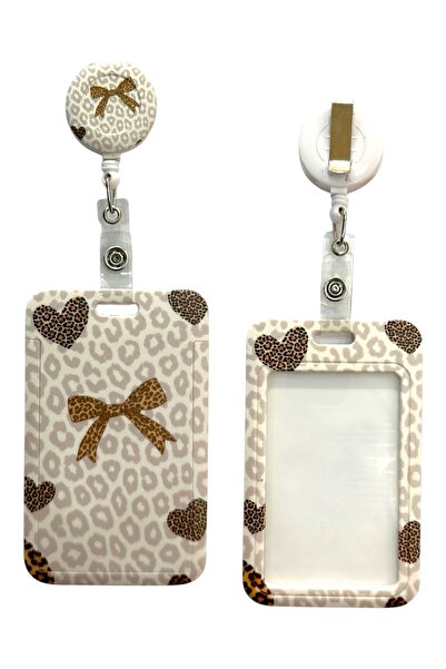 RoyalVance Yaka Kartlığı, Anahtarlık, Yoyolu Kartlık Koruyucu, Çekmeli Kart Tutucu, Kartlık LeoparDesen Fiyonk