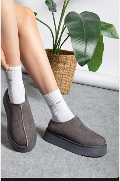 brawerlife Women's Winter Thick Sole Fur Lined Suede Slippers & Home Shoes