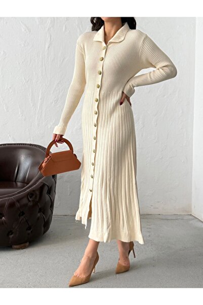 alenmoda Φόρεμα με κουμπιά Endam μπορντό