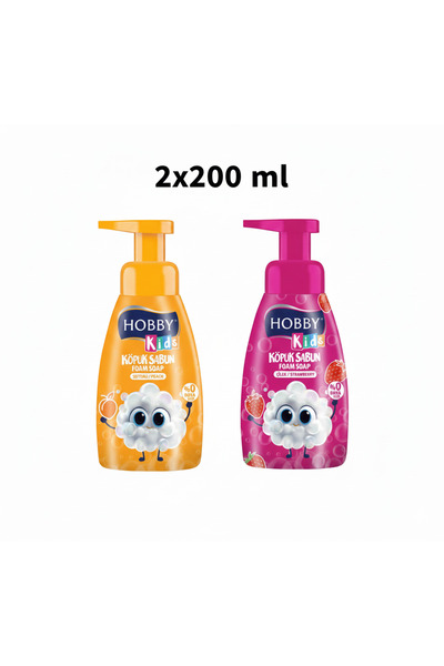Hobby Kids Köpük Sabun Şeftali ve Çİlek Kokulu 2x200 ml