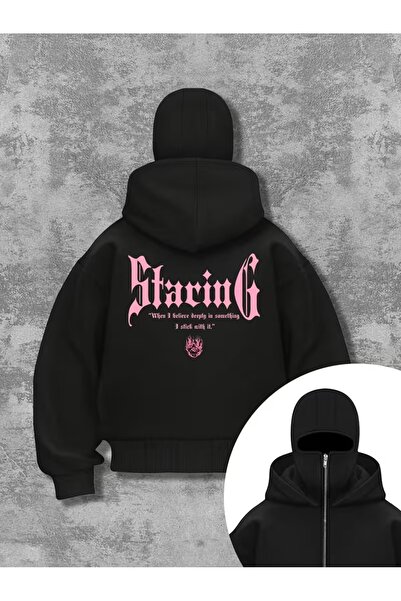 LAND MODA Hanorac Ninja cu mască de zăpadă – unisex cu glugă cald și conforta...