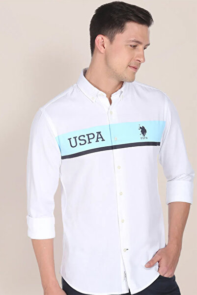 U.S. Polo Assn. Mens Brand Printed Dobby Shirt