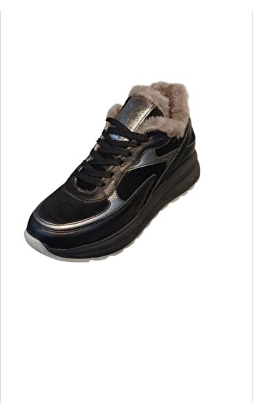 AKSESUARIM Women's Genuine Leather Fur Winter Boots