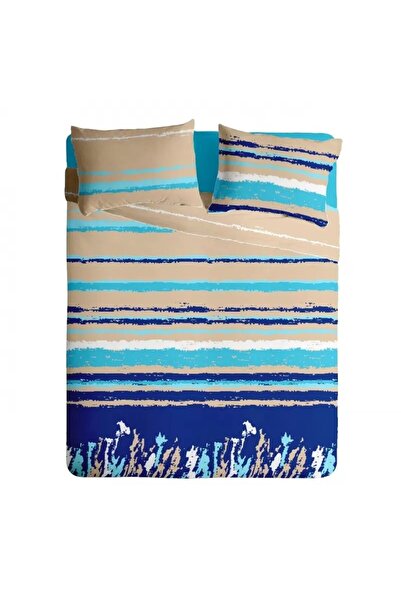 Dormisete DHome Renforce Grunge Blue Bedding Set (220×230 sheet, 180×210 duvet cover, 2×50×70 pillowcases)