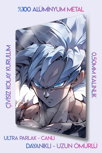 DekorHane Son Goku Metal Painting, Dragon Ball Z Wall Decor, Anime Art, Modern Home Office Gift