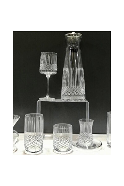 Efegil Set of 6 cups with saucers Sofya transparent