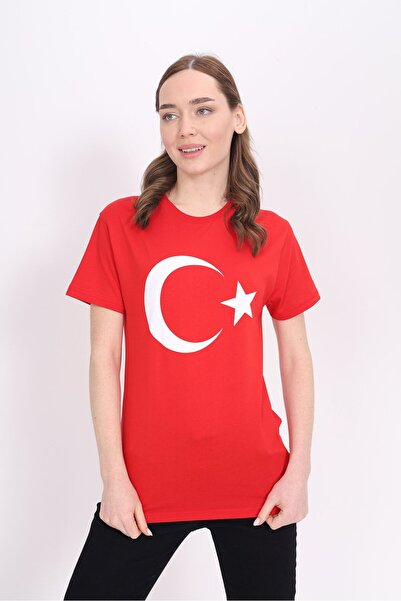 Toontoy Tricou unisex cu mânecă scurtă, cu imprimeu Moon Star, cu gâtul turnat