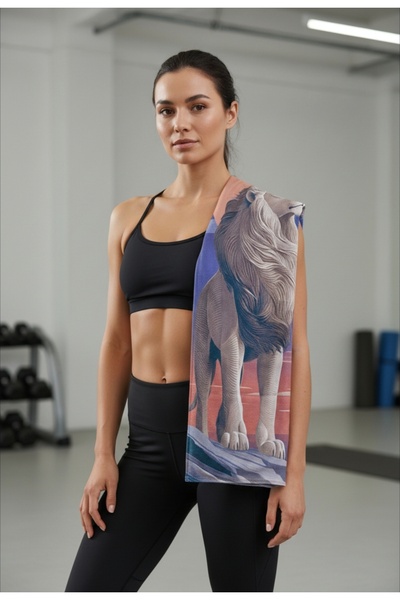 ENDAMIM Sports Towel Special Printed Microfiber Cotton Mixed 35X90Cm