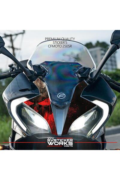 ARONA CFMOTO 250SR Sticker Ön Kafa Kaplama Modeli Hazır Kit Punisher Sticker ...