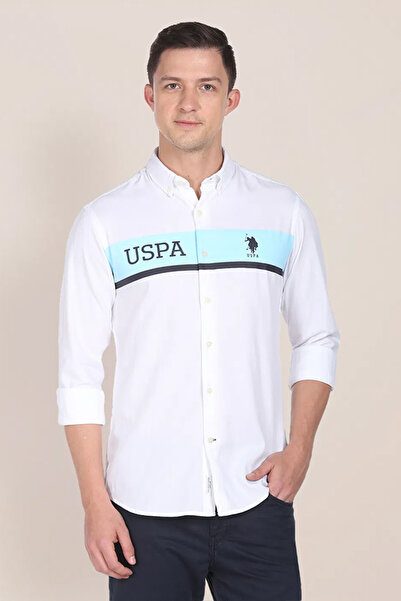 U.S. Polo Assn. Mens Brand Printed Dobby Shirt