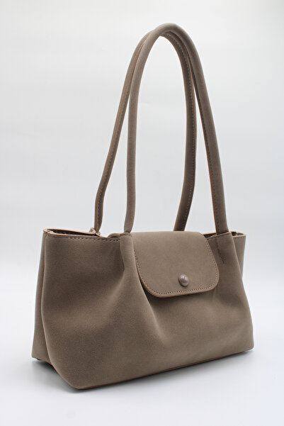 LASSO Kadın Süet Nubuk Mıknatıs Kapamalı İç Gözlü Düğme Detaylı El, Kol ve Om...