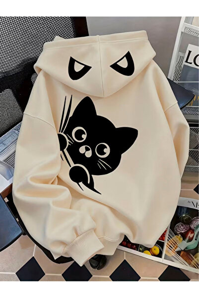 ALİ.COM Women'S/Unisex Cute Cat Hoodie