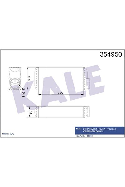 KALE Kalorifer Radyatörü Skoda Favorıt Felıcıa I Felıcıa Iı - Vw Caddy Iı (1 ...