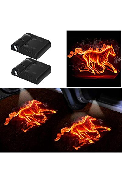 Hope أضواء شعار باب السيارة الداخلية، قطعتان (حصان النار)