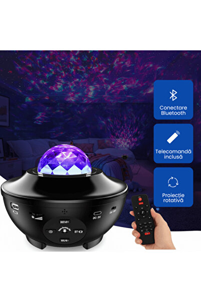 OferteTop Star Light Projector With 14 Colors, Music Via Bluetooth And Remote Control