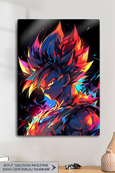 DekorHane Pictură metalică Son Goku, decor de perete Dragon Ball Z, artă anim...