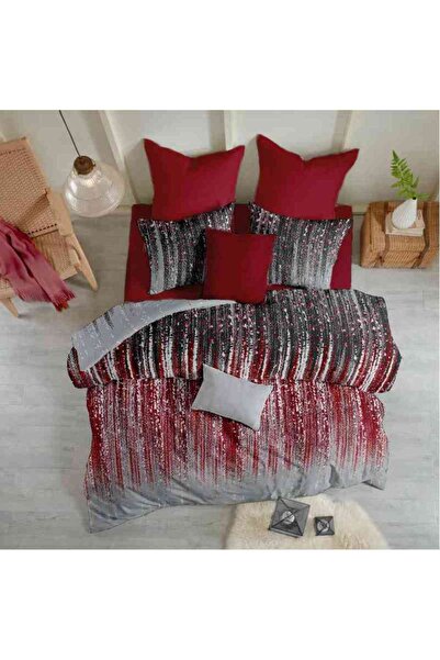 Dormisete DHome Crepe Bedding Set 220x230 + 180x210 + 2x50x70 cm (Burgundy)